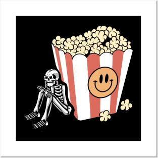 Skull and popcorn Posters and Art